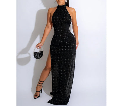 Sleeveless High Side Split Midi Slim Maxi Long Dress