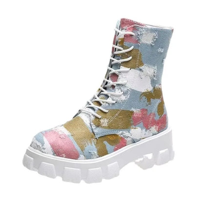 Women's Denim Camo Boots