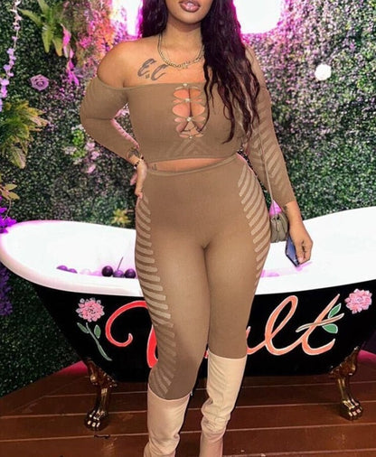 Hottie See Through Two Piece Top & pants Set