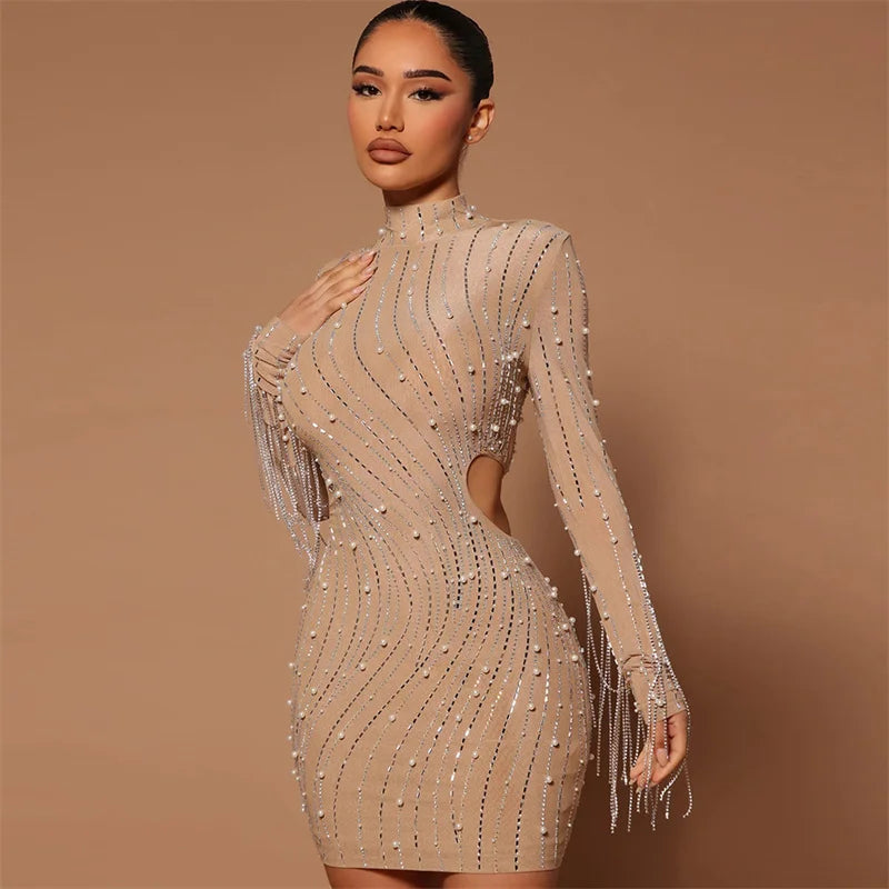 Crystal  Pearls Glitter Dresses