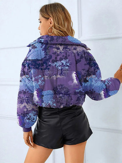 Winter Short Zipper Turn-down Collar Jacket