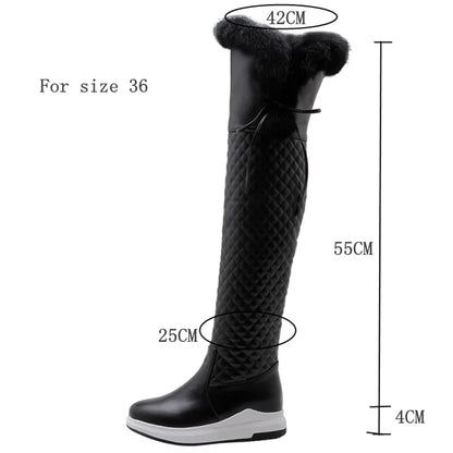 Women's Winter Warm Fur  High Snow Boots