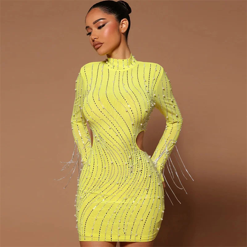 Crystal  Pearls Glitter Dresses