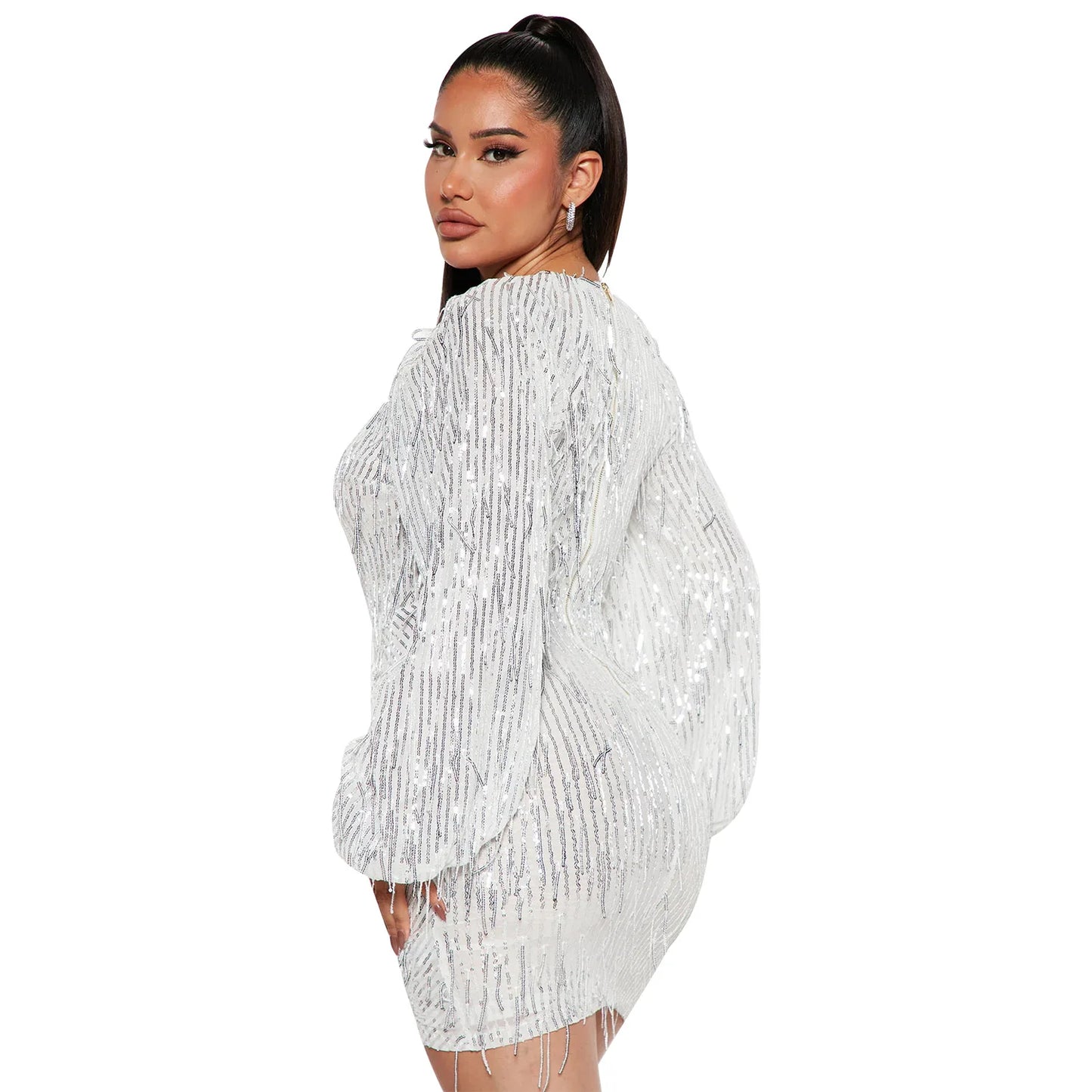 Sequin Tassel Short Dresses