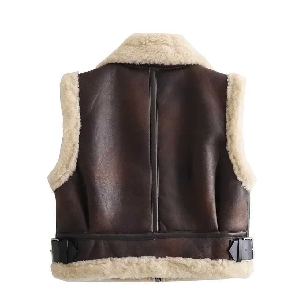 Women Loose Versatile Zippered Vest Coat