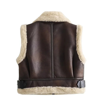 Women Loose Versatile Zippered Vest Coat