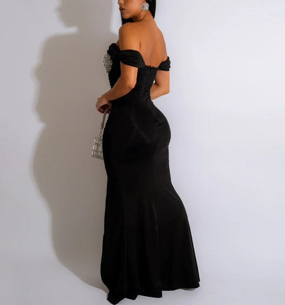 Maxi Slit Long Mesh Dresses