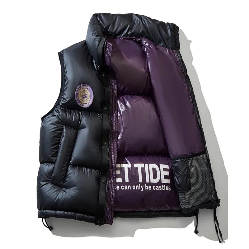 Women's Leather Stand Collar Vest