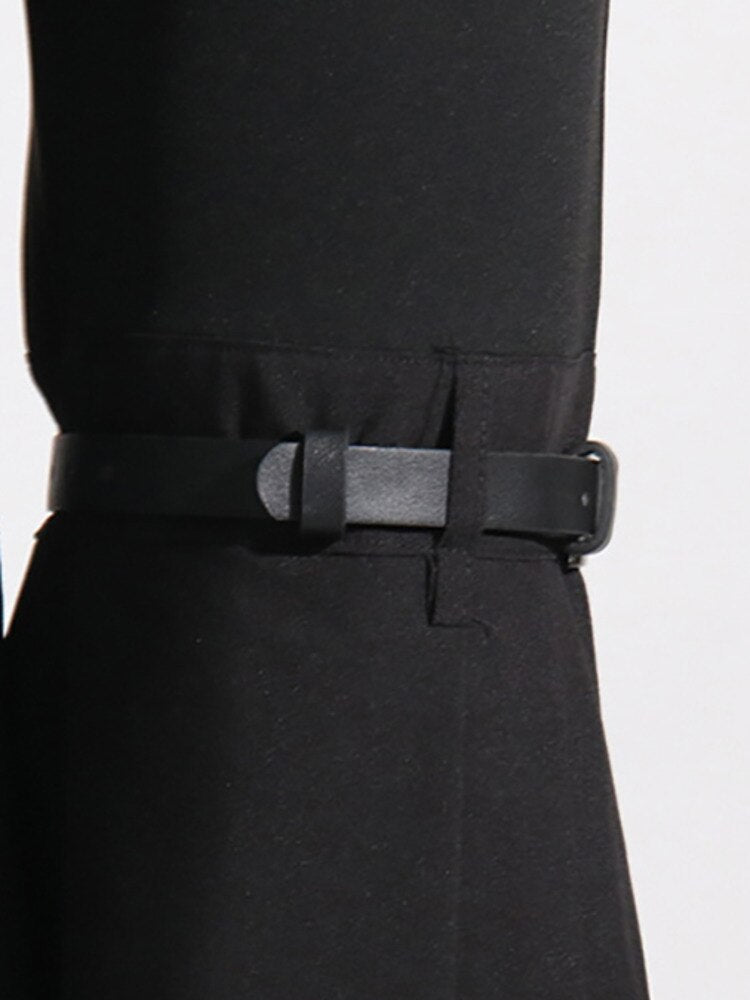 Pants  Knee Strap Black Slight Trousers EMJP TRENDS