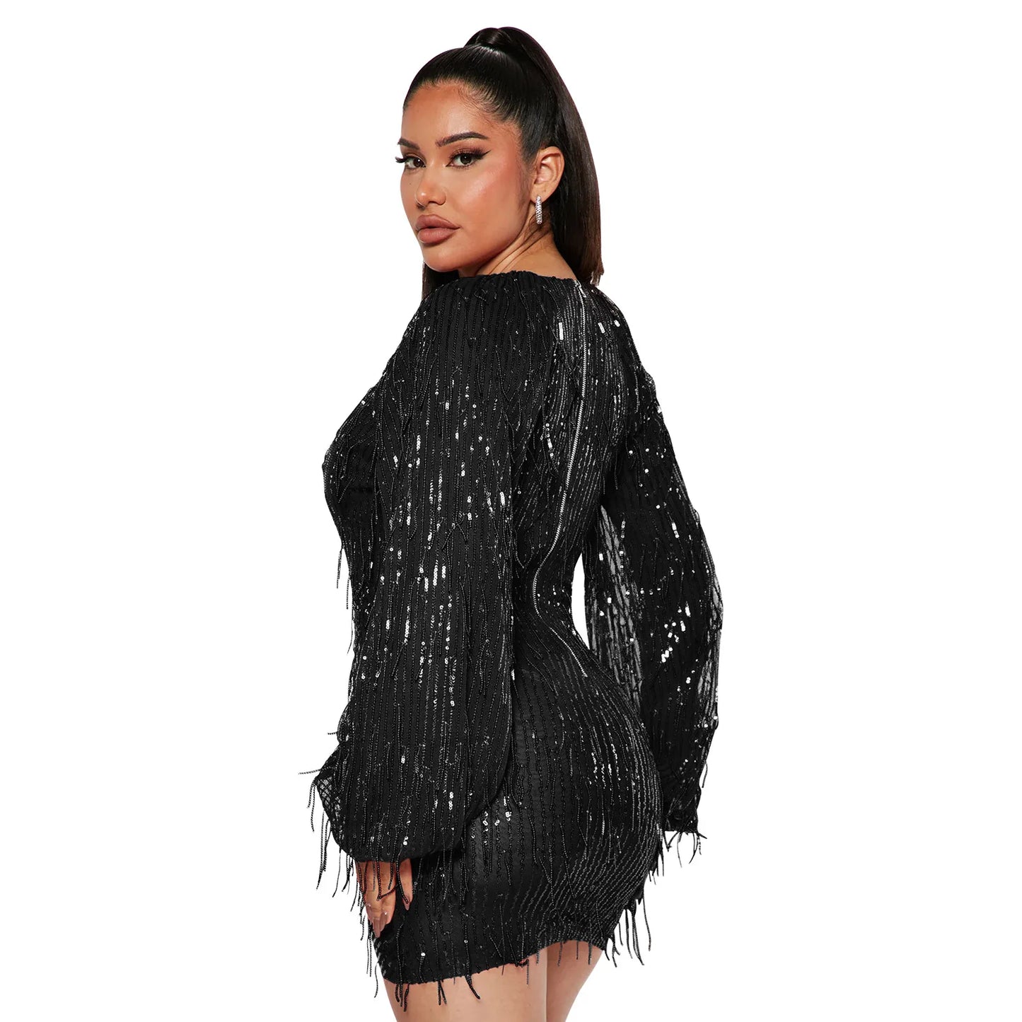 Sequin Tassel Short Dresses