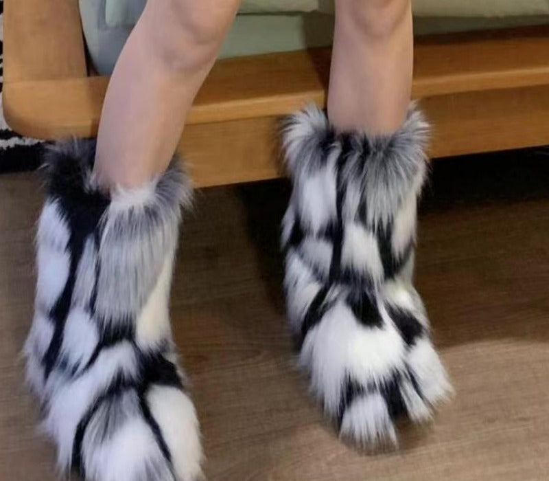 faux fur boots for women