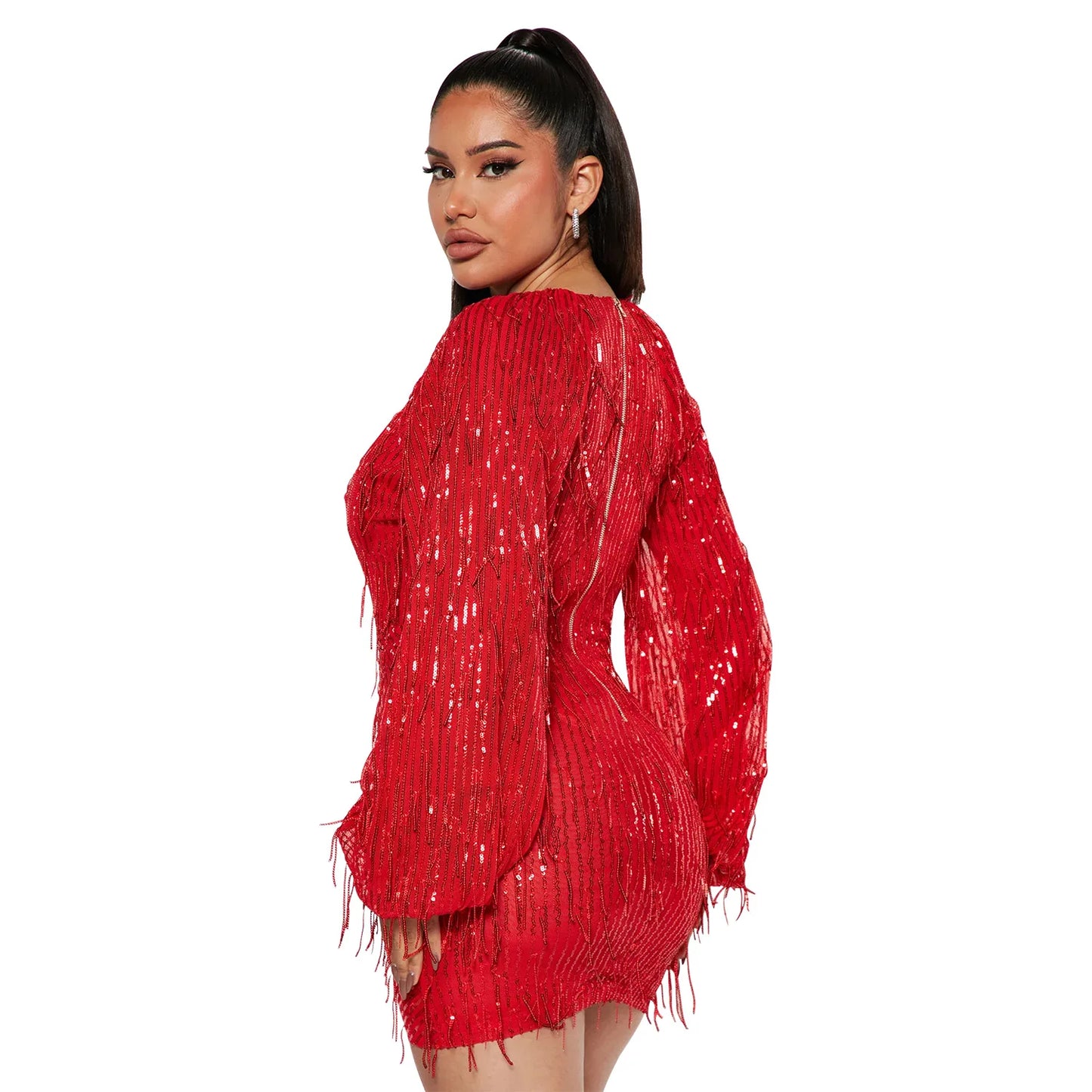 Sequin Tassel Short Dresses