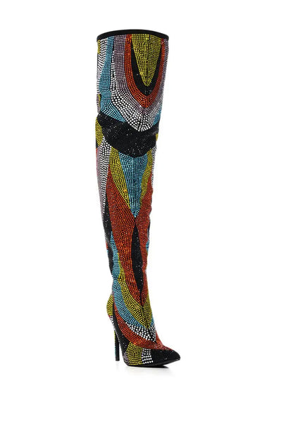 Women Pointed Toe Thin High Heels Boots