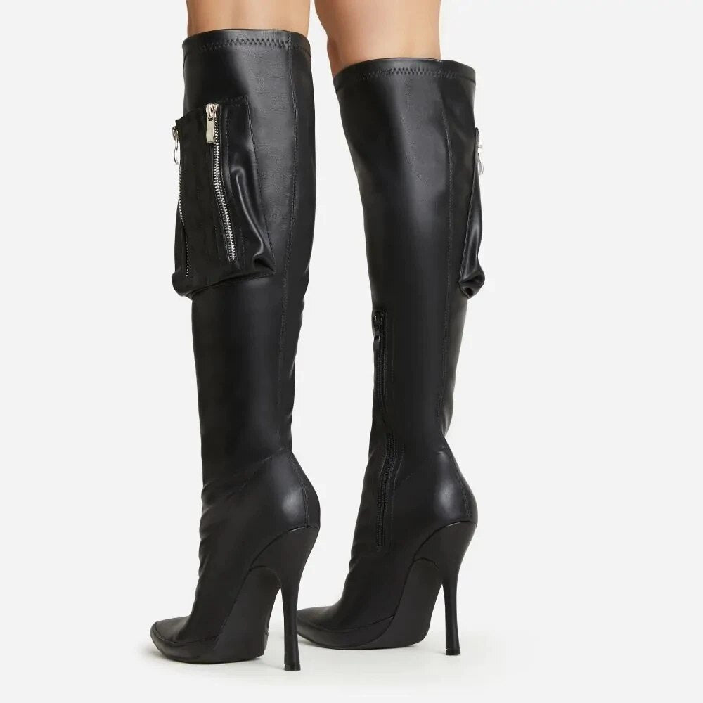 Karenza Pu Leather Knee Length Boots