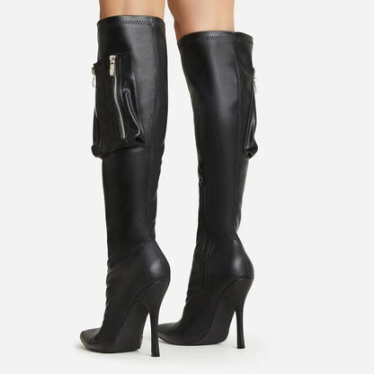 Karenza Pu Leather Knee Length Boots