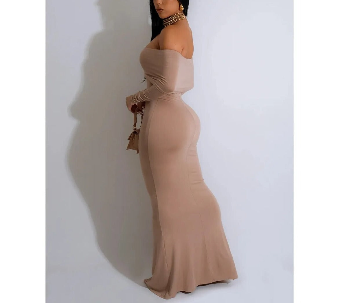 Slim Fit High Stretch Maxi Dress