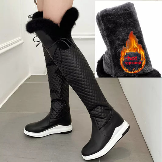 Women's Winter Warm Fur  High Snow Boots