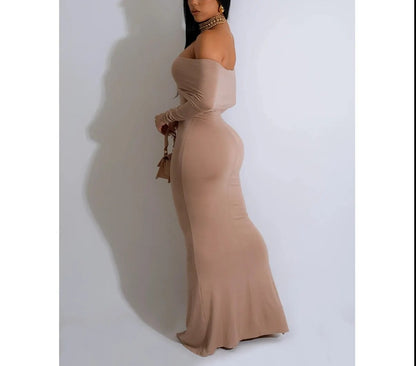 Slim Fit High Stretch Maxi Dress