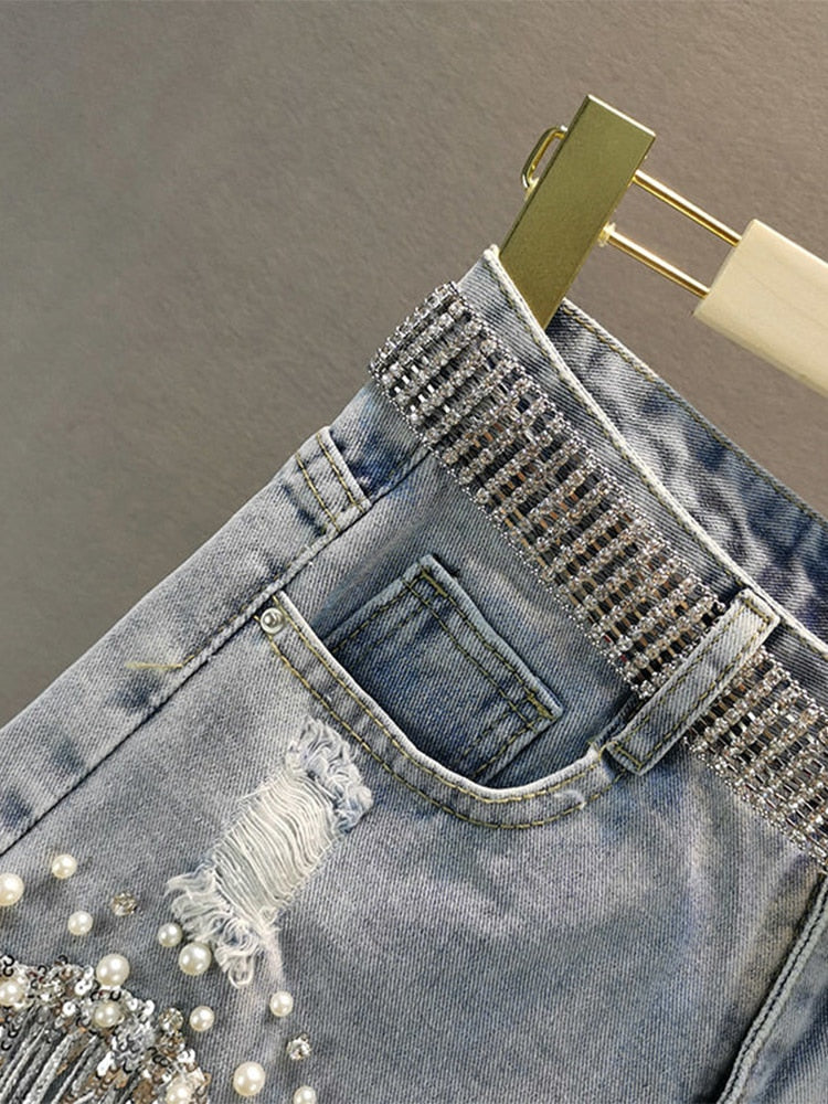 Women Elegant  Shorts Denim Shorts