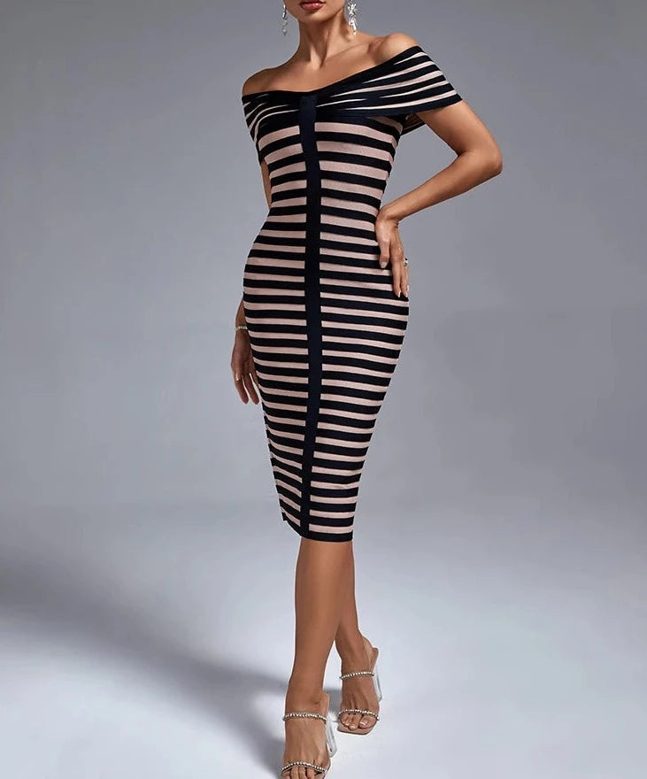 Striped Bandage Dress
