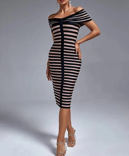 Striped Bandage Dress