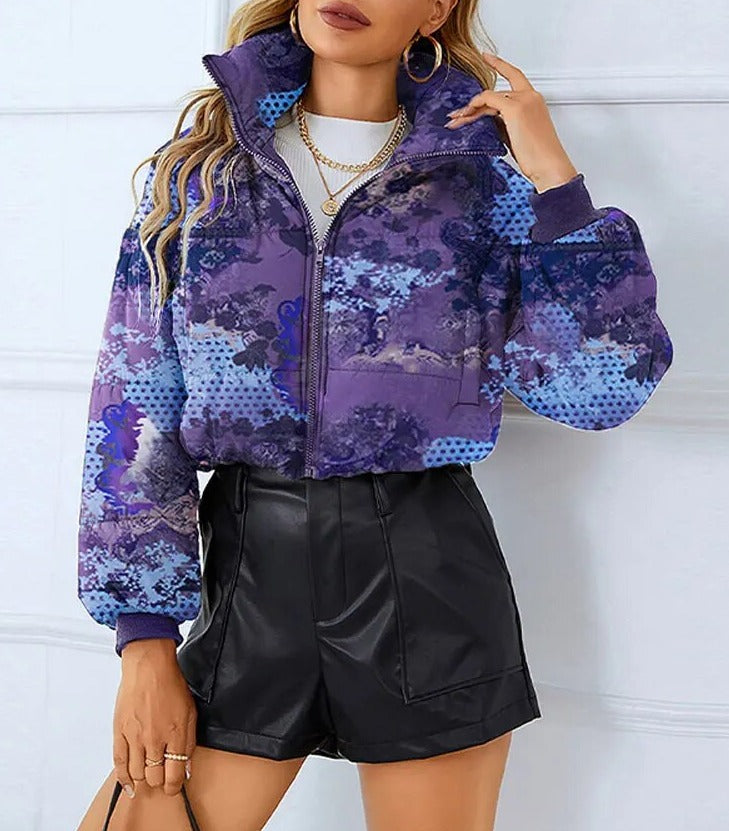 Winter Short Zipper Turn-down Collar Jacket