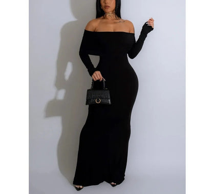 Slim Fit High Stretch Maxi Dress