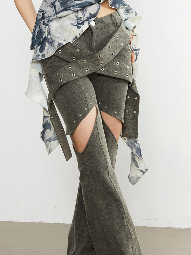 Denim Flare Pants EMJP TRENDS