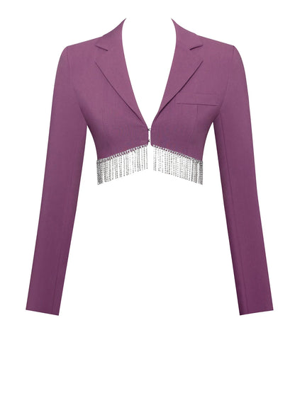 Women Short Blazer Jacket Mini Skirt Set