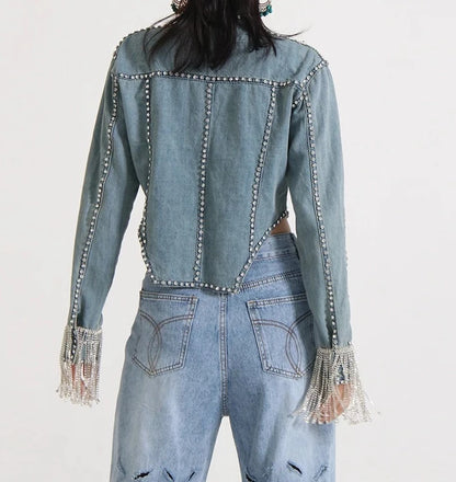 Denim Patchwork Tassel Jackets