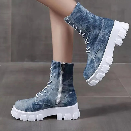 Women's Denim Camo Boots