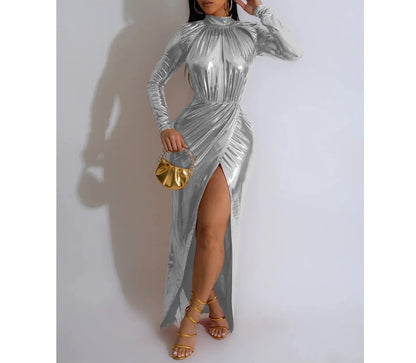 Cutout Front High Side Split Maxi Midi Dress