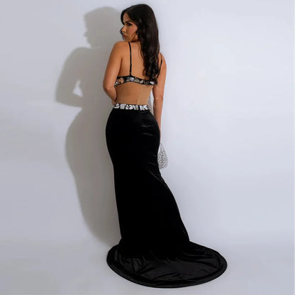 Solid Spaghetti Strap Maxi Dress