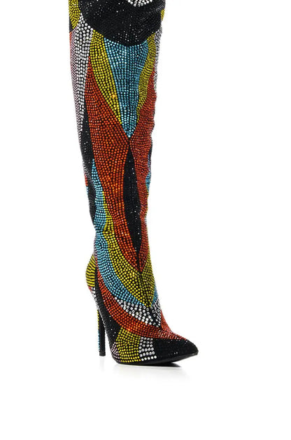 Women Pointed Toe Thin High Heels Boots