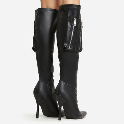 Karenza Pu Leather Knee Length Boots