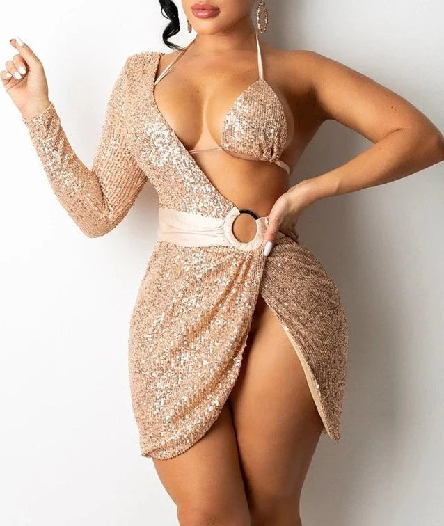 Sequin One Shoulder Dresses