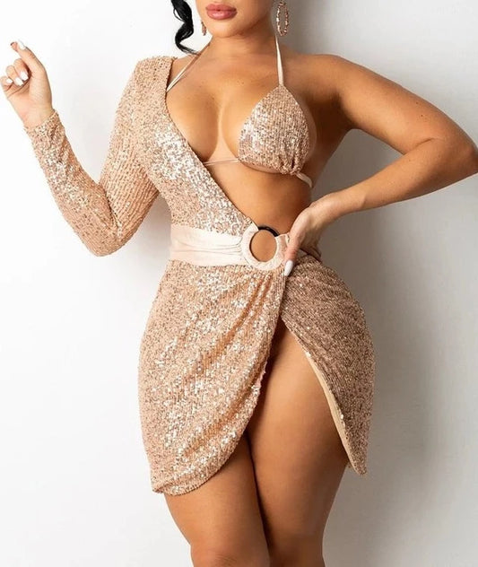 Sequin One Shoulder Dresses