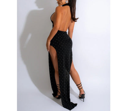 Sleeveless High Side Split Midi Slim Maxi Long Dress