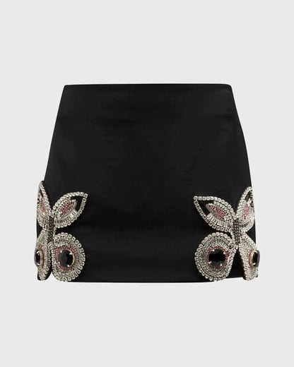 Bow Short Suit Coat Mini Short Skirt-Black