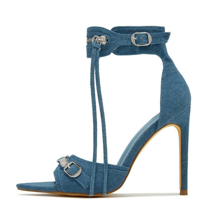 Zip Tassel Heels Shoes EMJP TRENDS