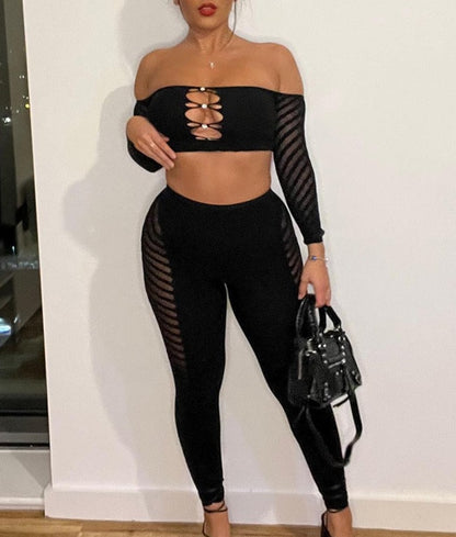 Hottie See Through Two Piece Top & pants Set