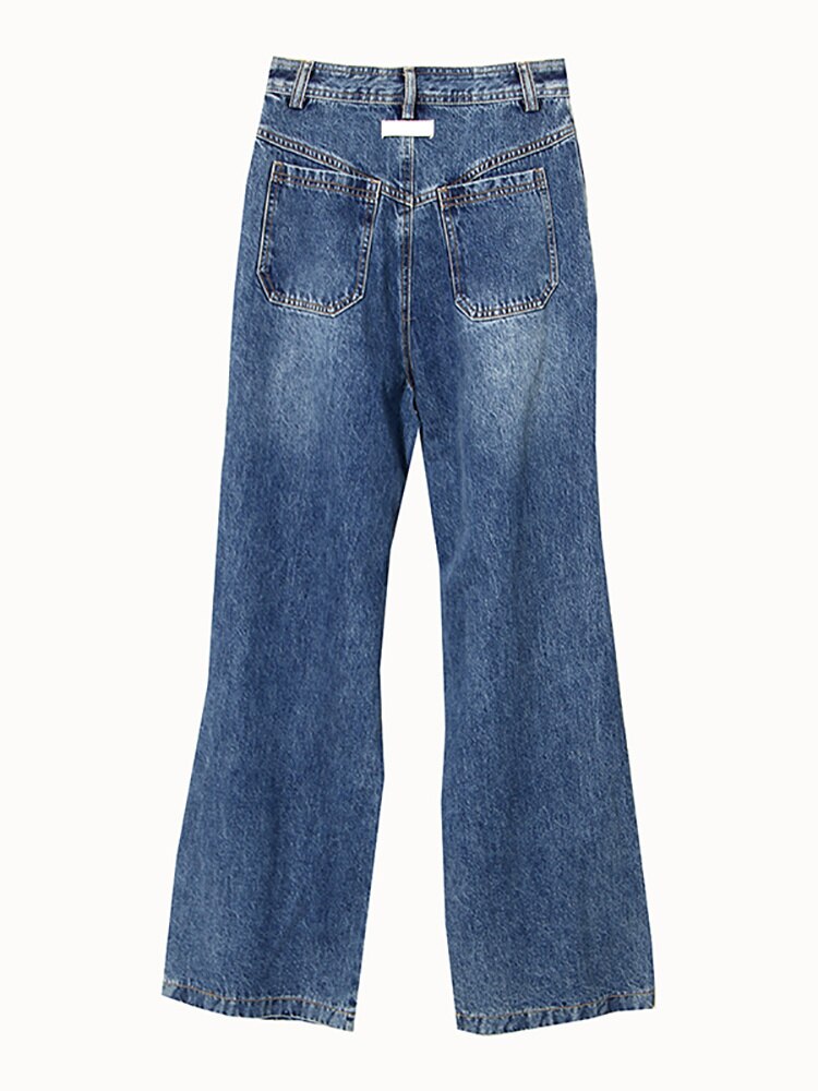 Jeans High Waist Zip Fly Removable Bandage Pants Female EMJP TRENDS