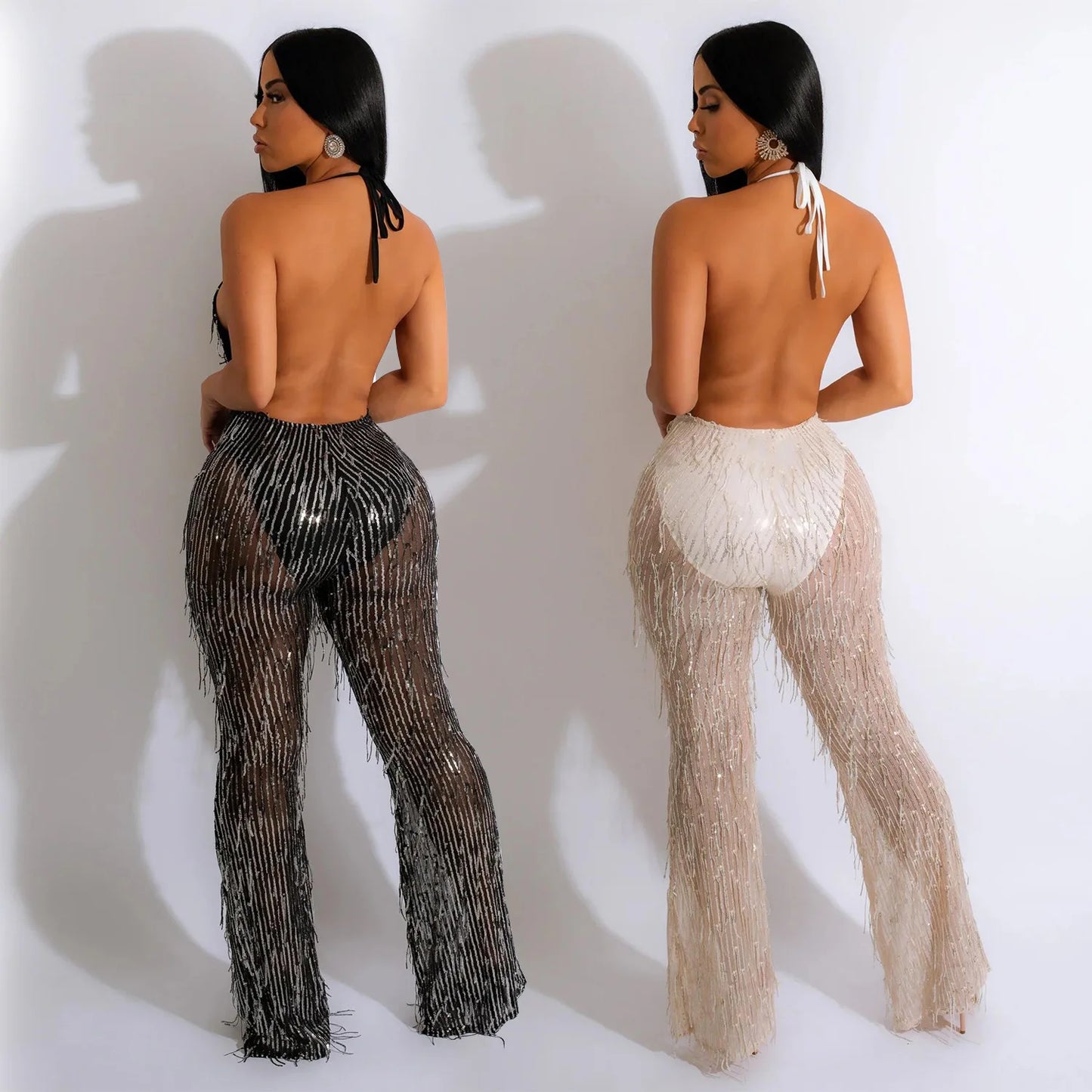 Women's Mesh Splice Jumpsuits