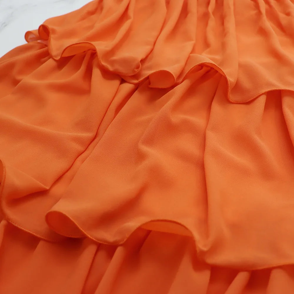 Ruffles Spaghetti Strap  Maxi Dress