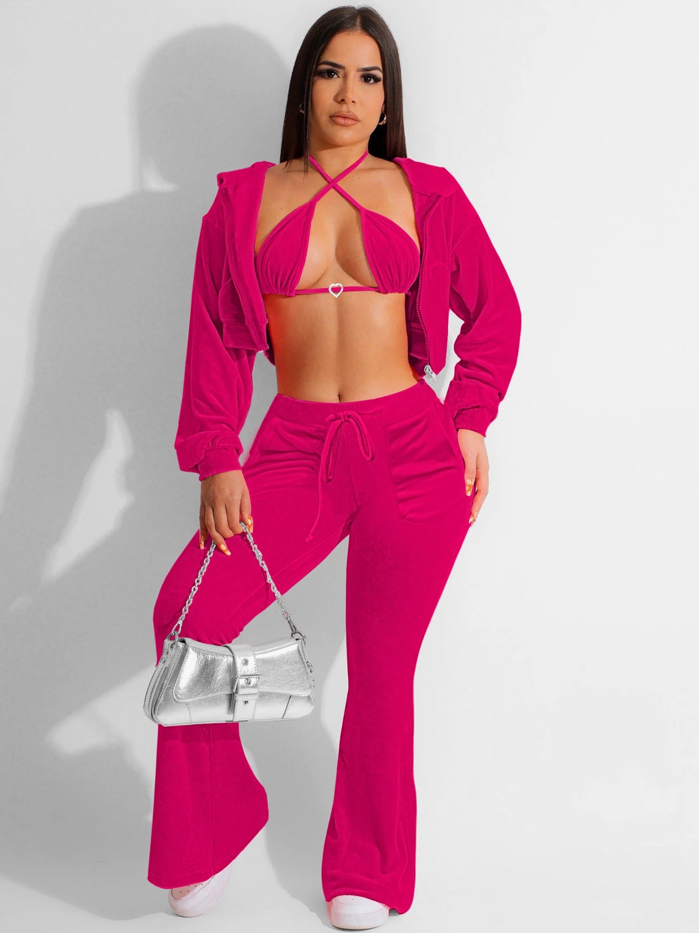 Women's Pink Velour Tracksuits