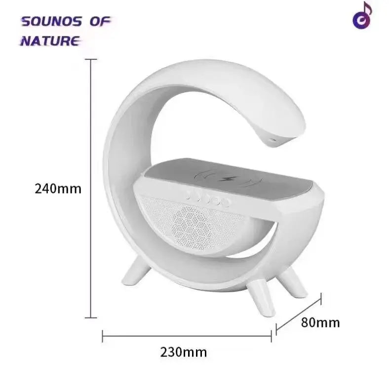 COOMAER 3 in 1 Wireless Bluetooth Night Light Charging Speaker Surround Smart PC Home Notebook Phone Loudspeakers Wakeup Lamp