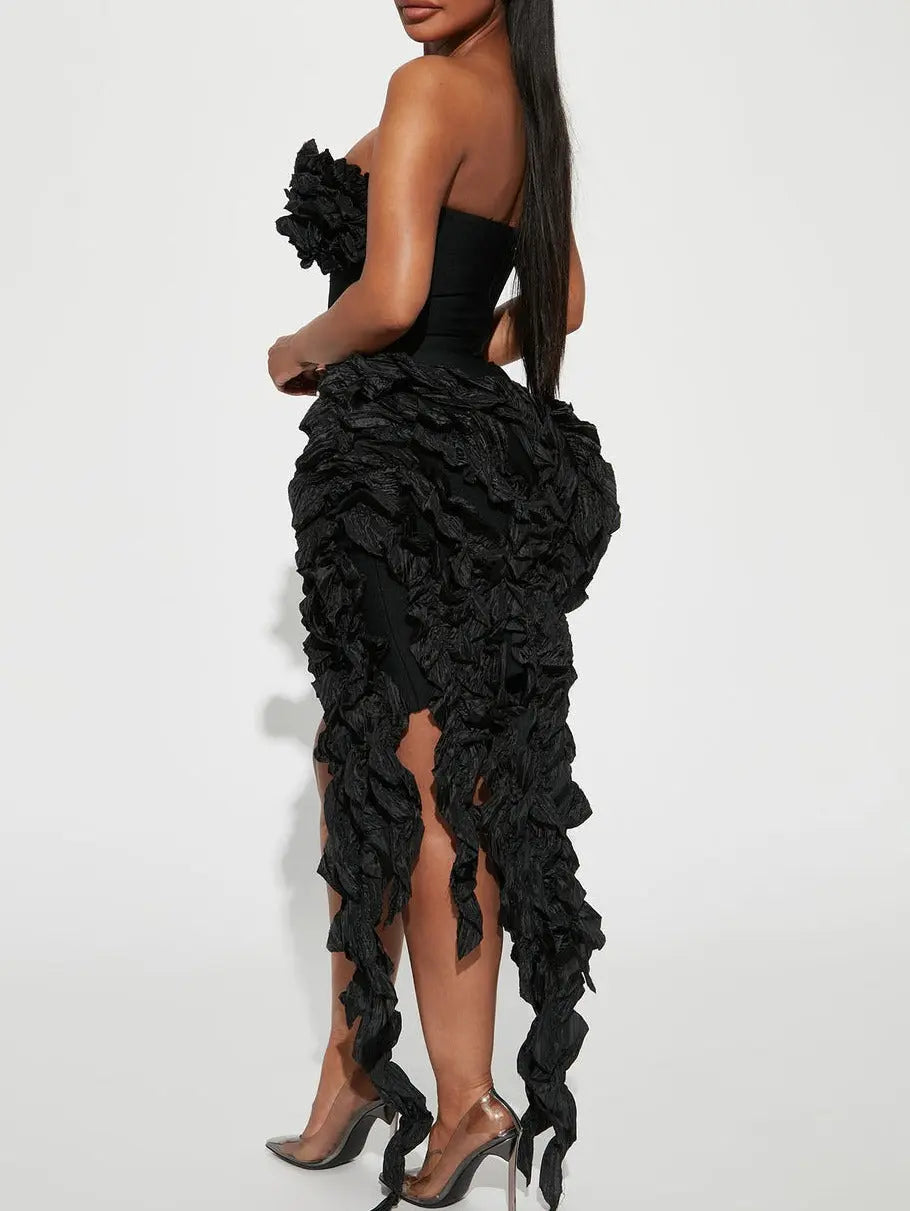 Elegant Bandage Mini Dress-Black - Image #2