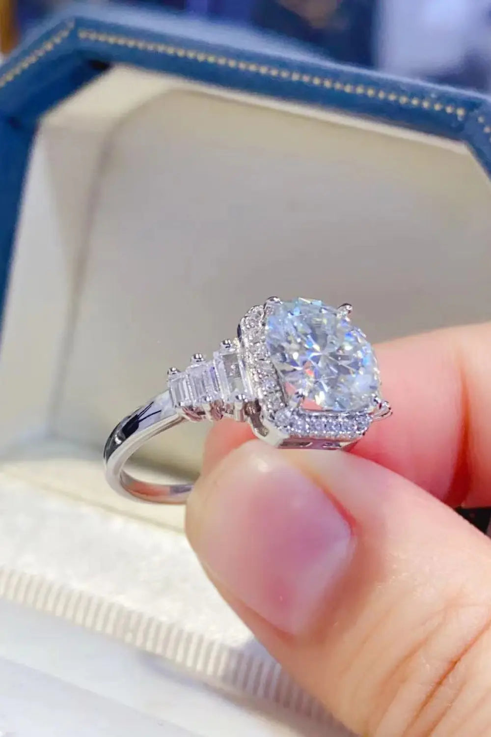 2 Carat Moissanite 925 Sterling Silver Ring Trendsi