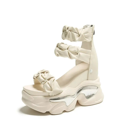 Summer Sandals 7CM Wedge Heels Sneakers New 2023 Women Beach Flip Flop High Platform Casual Sandals Breathable Walking Slippers EMJP TRENDS