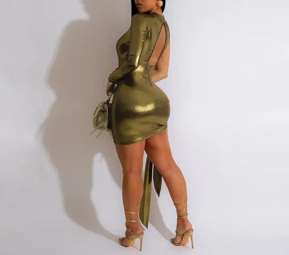 Gold Leather Dresses